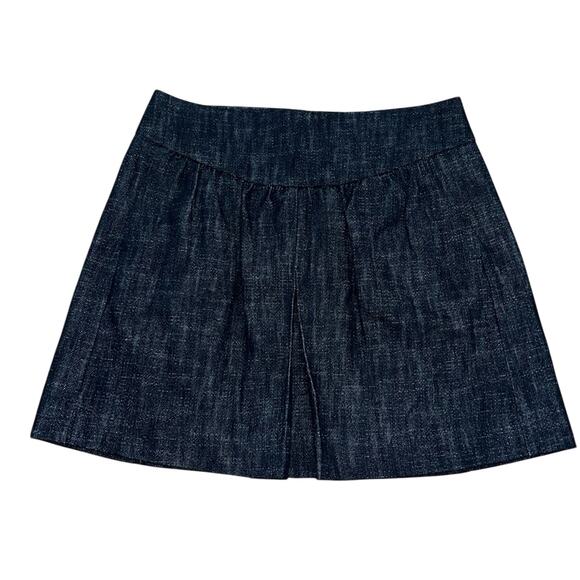 Mango‎ Suit Women’s Dark Blue Jean Like Lined Pockets A-Line Mini Skirt Size 6 - Picture 1 of 8
